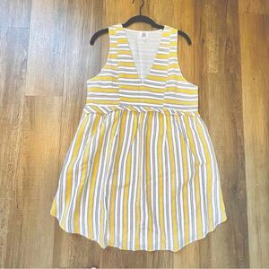 Anthropologie| dRA yellow striped dress, M
